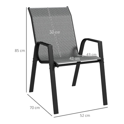 outsunny-stackable-outdoor-rattan-chairs-set-of-4-with-armrests-and-backrest-grey