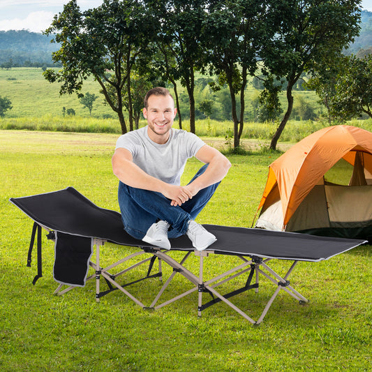 outsunny-single-person-camping-folding-cot-outdoor-patio-portable-military-sleeping-bed-travel-guest-leisure-fishing-with-side-pocket-black
