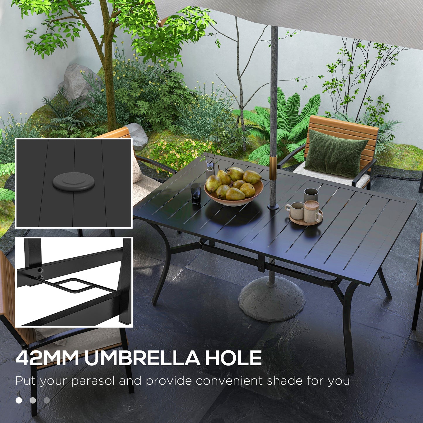 outsunny-rectangle-garden-dining-table-with-parasol-hole-patio-table-with-steel-frame-and-slat-tabletop-150cm-x-90cm-black