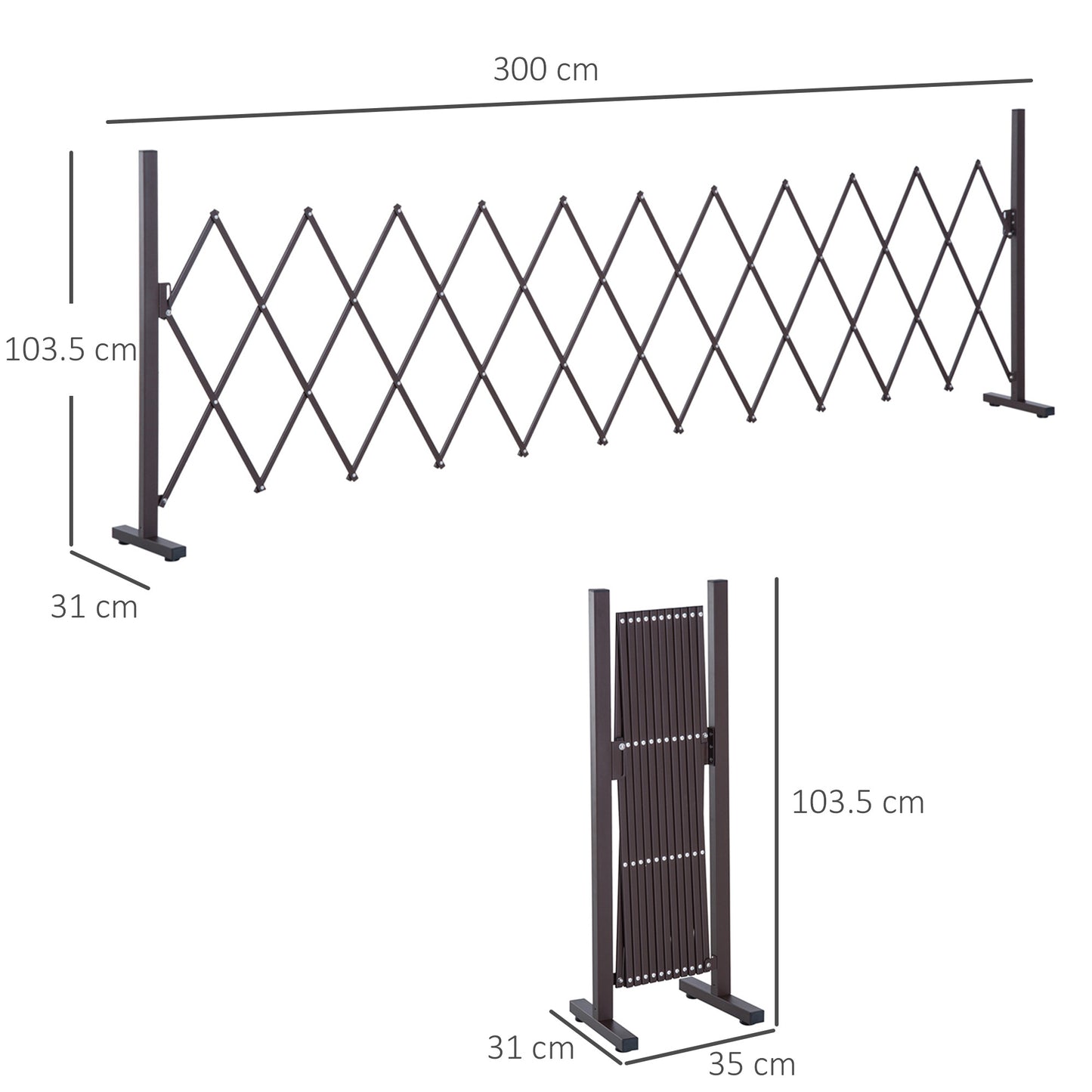 outsunny-expanding-trellis-fence-freestanding-movable-fence-foldable-garden-screen-panel-aluminum-300cm-x-103-5-cm-dark-brown