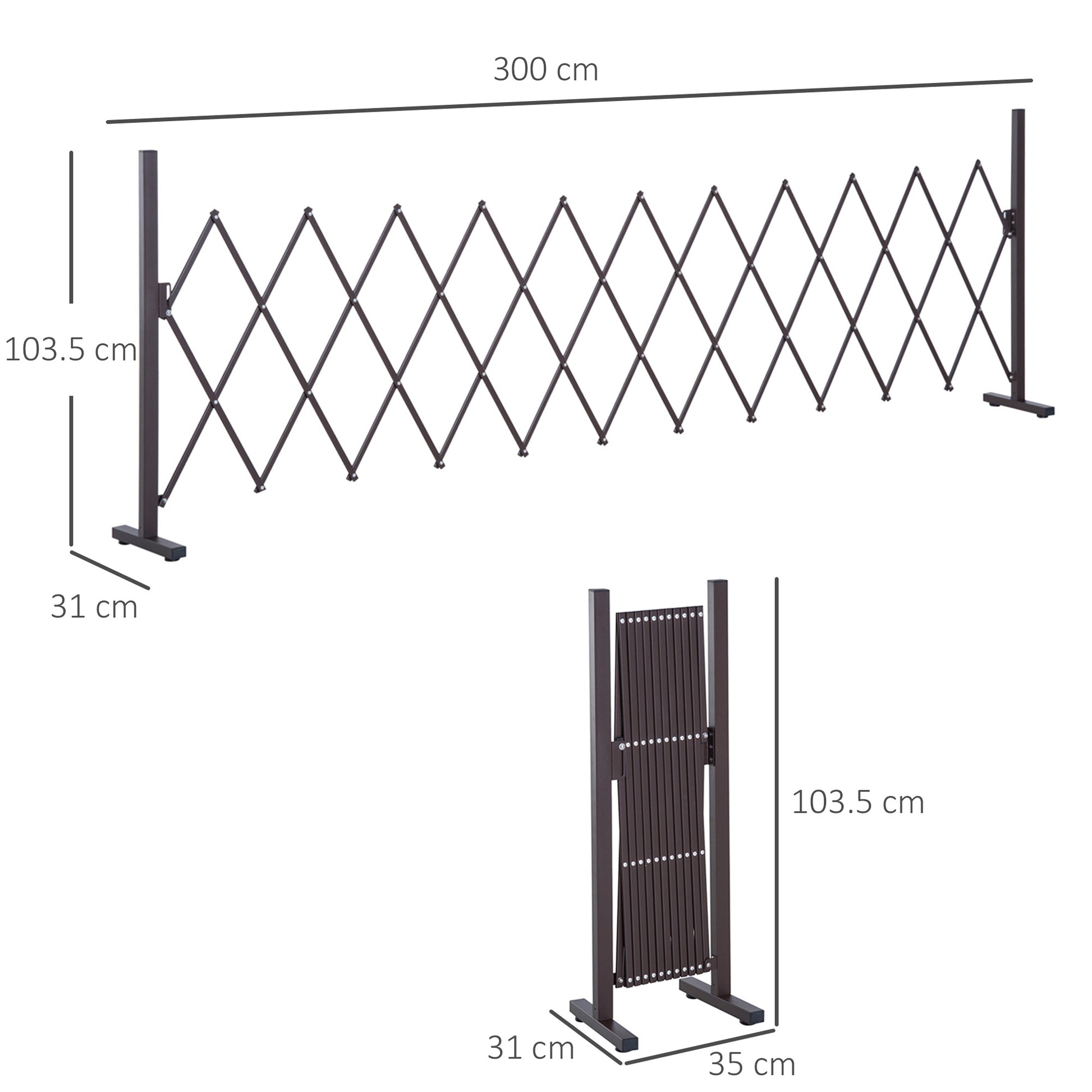 outsunny-expanding-trellis-fence-freestanding-movable-fence-foldable-garden-screen-panel-aluminum-300cm-x-103-5-cm-dark-brown