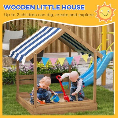 outsunny-wooden-sandbox-with-canopy-house-design-brown