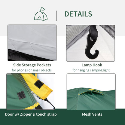 outsunny-dome-tent-for-2-person-camping-tent-with-large-windows-waterproof-green-and-yellow
