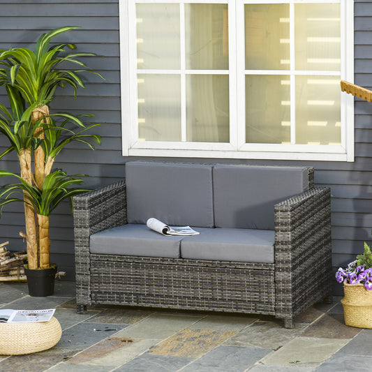outsunny-2-seater-rattan-sofa-chair-all-weather-wicker-weave-chair-outdoor-garden-patio-furniture-grey