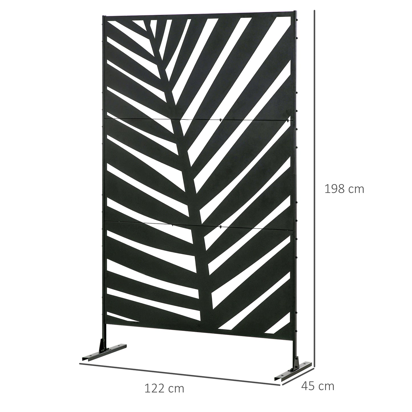outsunny-privacy-screen-with-stand-and-ground-stakes-6-5ft-metal-outdoor-divider-decorative-privacy-panel-for-garden-patio-pool-hot-tub