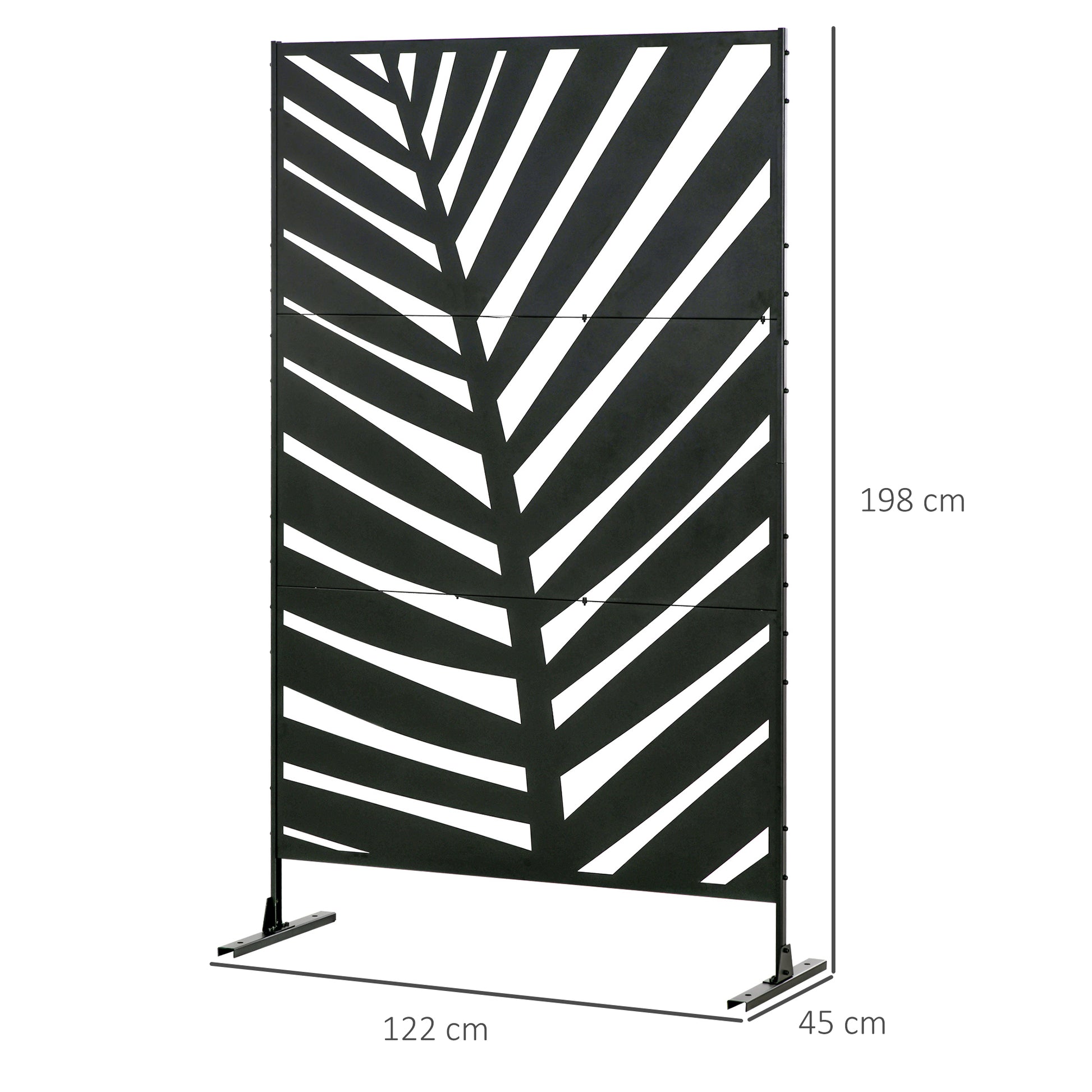 outsunny-privacy-screen-with-stand-and-ground-stakes-6-5ft-metal-outdoor-divider-decorative-privacy-panel-for-garden-patio-pool-hot-tub