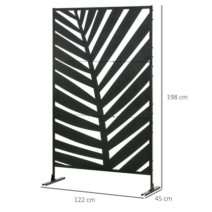outsunny-privacy-screen-with-stand-and-ground-stakes-6-5ft-metal-outdoor-divider-decorative-privacy-panel-for-garden-patio-pool-hot-tub